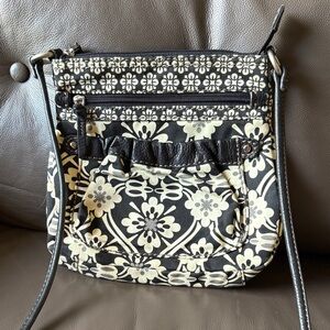 Fossil Floral Black and White Crossbody Bag